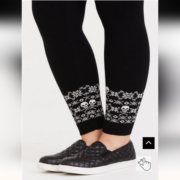 Torrid Sweater-Knit Legging – Fair Isle Skull Blue/Black & White, plus size 1x - Picture 9 of 9